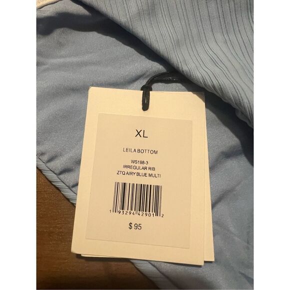 Onia Leila Blue With White Trim Bikini Bottom Woman’s Size XL NEW MSRP $95 - Picture 4 of 9